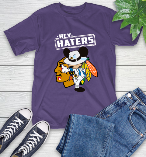 NHL Hey Haters Mickey Hockey Sports Chicago Blackhawks T-Shirt 5