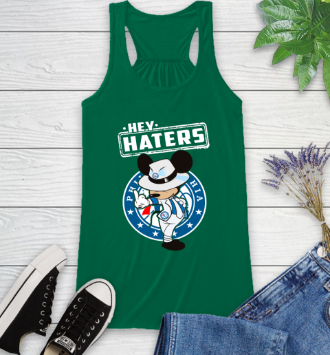 NBA Hey Haters Mickey Basketball Sports Philadelphia 76ers Racerback Tank 6