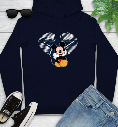 NFL Dallas Cowboys The Heart Mickey Mouse Disney Football T Shirt_000 Youth Hoodie 3