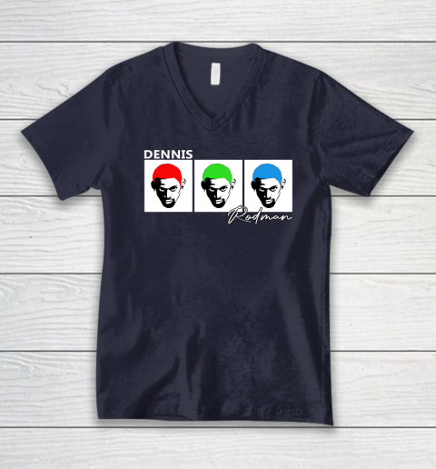 Dennis Rodman Shirt Cool Basketball Player With Colorful Hair V-Neck T-Shirt 2