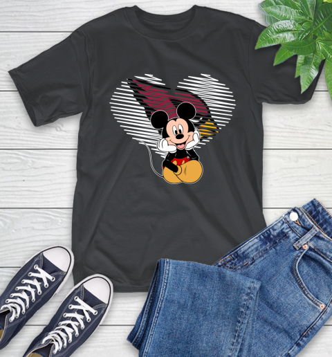NFL Arizona Cardinals The Heart Mickey Mouse Disney Football T Shirt_000 T-Shirt