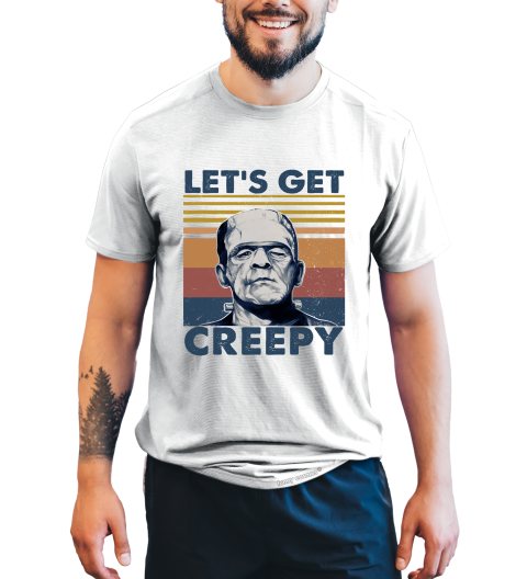 Frankenstein Vintage T Shirt, Let's Get Creepy T Shirt, The Monster Tshirt, Halloween Gifts
