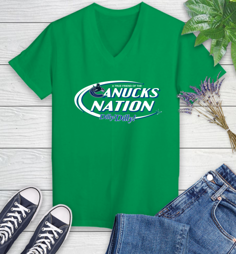 NHL A True Friend Of The Vancouver Canucks Dilly Dilly Hockey Sports Women's V-Neck T-Shirt 5