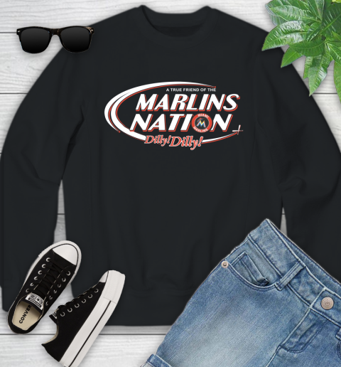 MLB A True Friend Of The Miami Marlins Dilly Dilly Baseball Sports Youth Sweatshirt