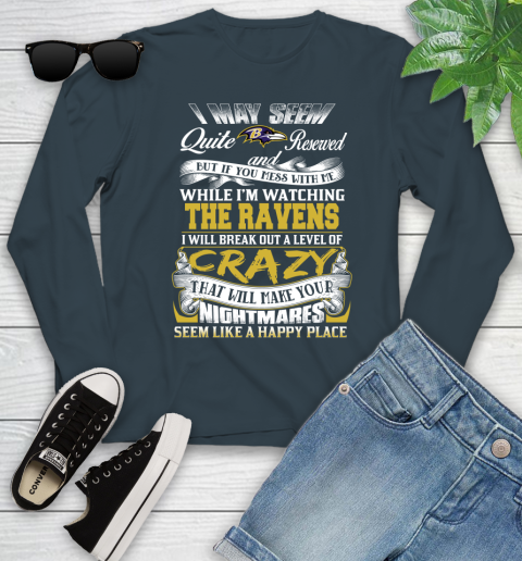 Baltimore Ravens NFL Football Don't Mess With Me While I'm Watching My Team Youth Long Sleeve 9