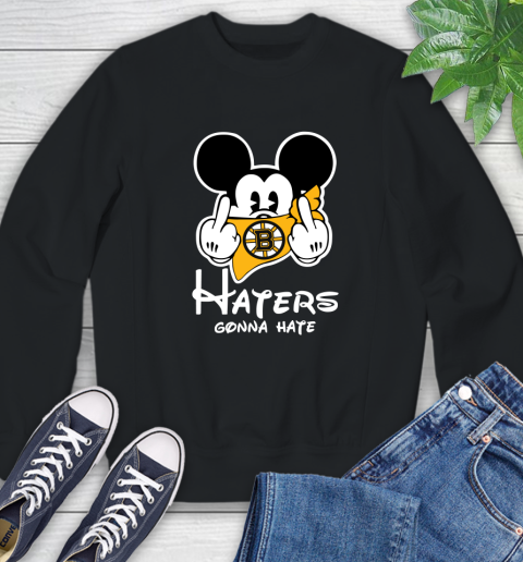 NHL Boston Bruins Haters Gonna Hate Mickey Mouse Disney Hockey T Shirt Sweatshirt