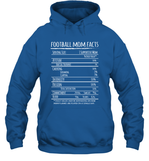 Football Mom Facts Shirt Funny Gift For Football Player Mother Hoodie
