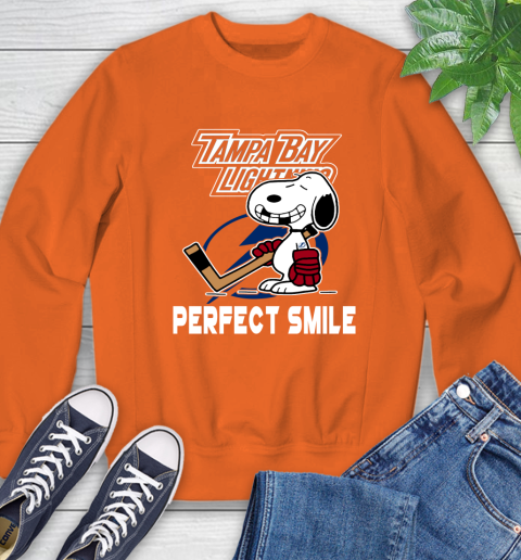 NHL Tampa Bay Lightning Snoopy Perfect Smile The Peanuts Movie Hockey T Shirt Sweatshirt 3