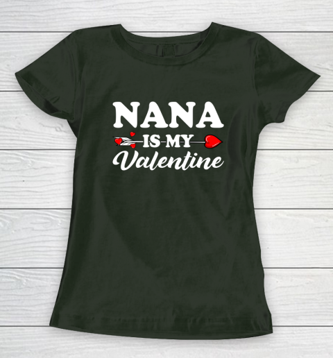 Funny Nana Is My Valentine Matching Family Heart Couples Women's T-Shirt 11