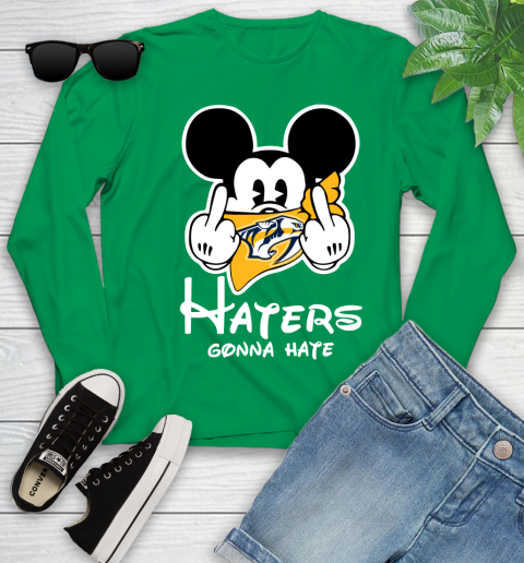 NHL New Jersey Devils Haters Gonna Hate Mickey Mouse Disney Hockey T Shirt Youth Long Sleeve 7