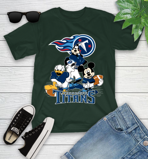 NFL Tennessee Titans Mickey Mouse Donald Duck Goofy Football Shirt Youth T-Shirt 5