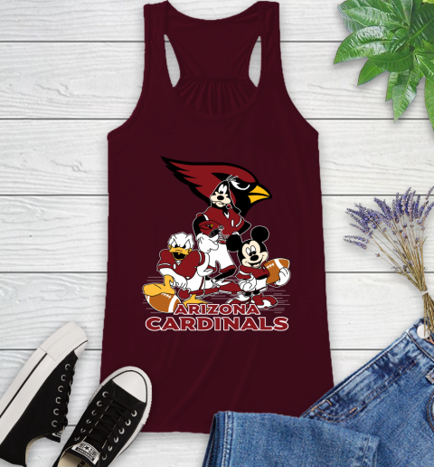 NFL Arizona Cardinals Mickey Mouse Donald Duck Goofy Football Shirt Racerback Tank 2