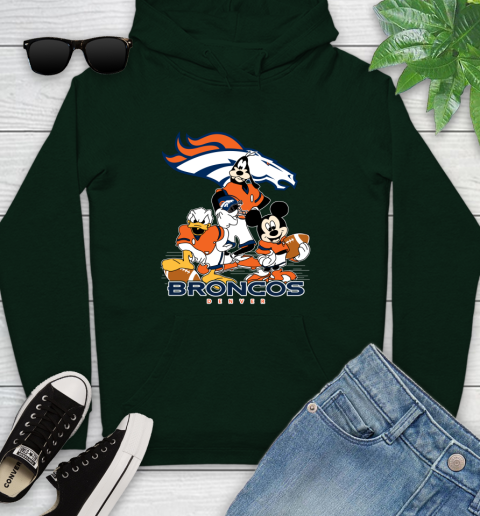 NFL Denver Broncos Mickey Mouse Donald Duck Goofy Football Shirt Youth Hoodie 14