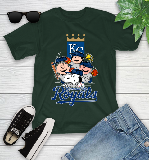 MLB Kansas City Royals Snoopy Charlie Brown Woodstock The Peanuts Movie Baseball T Shirt_000 Youth T-Shirt 5