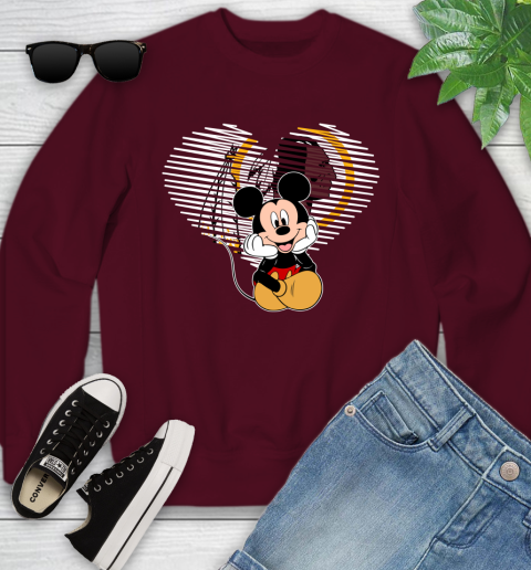 NFL Washington Redskins The Heart Mickey Mouse Disney Football T Shirt_000 Youth Sweatshirt 4