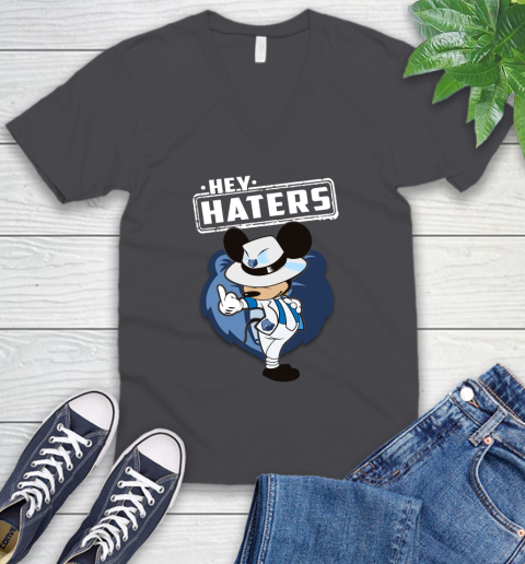 NBA Hey Haters Mickey Basketball Sports Memphis Grizzlies V-Neck T-Shirt 4