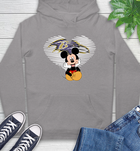 NFL Baltimore Ravens The Heart Mickey Mouse Disney Football T Shirt_000 Hoodie 6