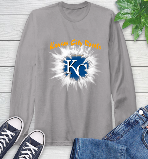 Kansas City Royals MLB Baseball Adoring Fan Rip Sports Long Sleeve T-Shirt 6