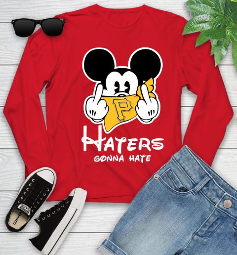 MLB Pittsburgh Pirates Haters Gonna Hate Mickey Mouse Disney Baseball T Shirt_000 Youth Long Sleeve 11
