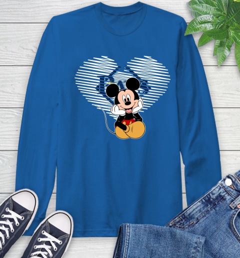 MLB Tampa Bay Rays The Heart Mickey Mouse Disney Baseball T Shirt_000 Long Sleeve T-Shirt 10