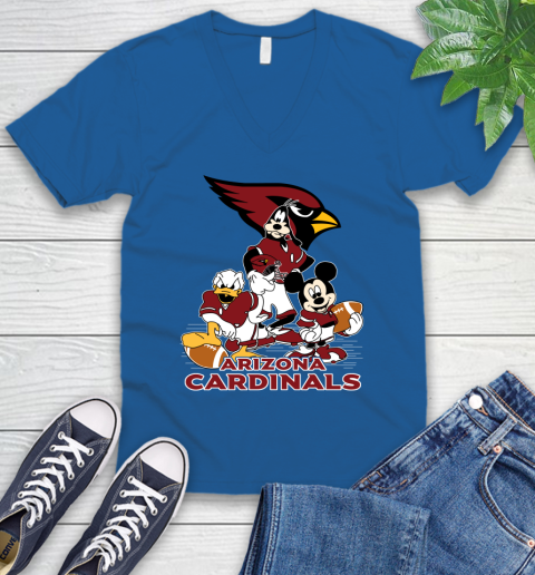 NFL Arizona Cardinals Mickey Mouse Donald Duck Goofy Football Shirt V-Neck T-Shirt 6 NFL Arizona Cardinals Mickey Mouse Donald Duck Goofy Football Shirt V-Neck T-Shirt - Image 6