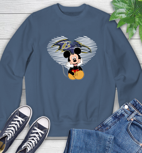 NFL Baltimore Ravens The Heart Mickey Mouse Disney Football T Shirt_000 Sweatshirt 8