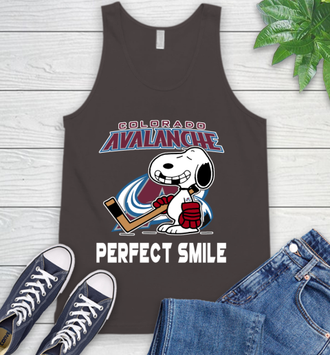 NHL Colorado Avalanche Snoopy Perfect Smile The Peanuts Movie Hockey T Shirt Tank Top 6