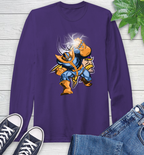 Minnesota Vikings NFL Football Thanos Avengers Infinity War Marvel Long Sleeve T-Shirt 5