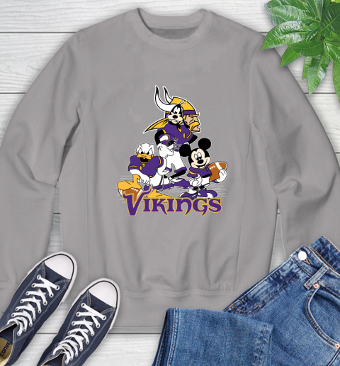 NFL Minnesota Vikings Mickey Mouse Donald Duck Goofy Football Shirt Sweatshirt 5