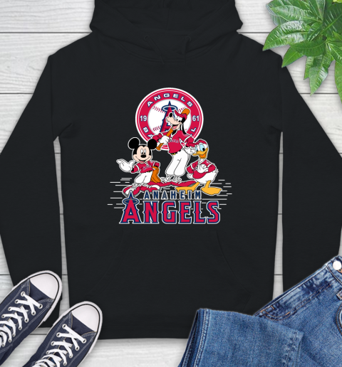 MLB Los Angeles Angels Mickey Mouse Donald Duck Goofy Baseball T Shirt Hoodie