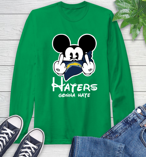 NFL Los Angeles Chargers Haters Gonna Hate Mickey Mouse Disney Football T Shirt Long Sleeve T-Shirt 8