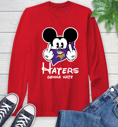 NFL Minnesota Vikings Haters Gonna Hate Mickey Mouse Disney Football T Shirt Long Sleeve T-Shirt 11