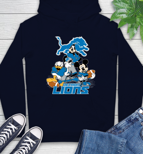 NFL Detroit Lions Mickey Mouse Donald Duck Goofy Football Shirt Hoodie 3