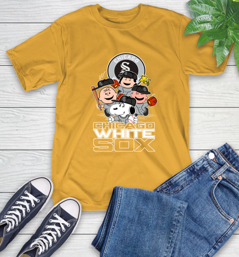 MLB Chicago White Sox Snoopy Charlie Brown Woodstock The Peanuts Movie  Baseball T Shirt_000 Youth T-Shirt