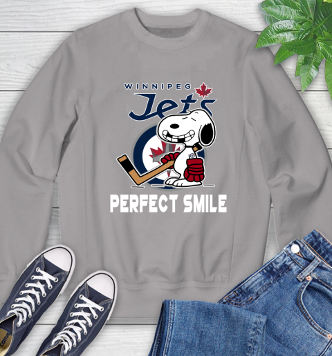 NHL Winnipeg Jets Snoopy Perfect Smile The Peanuts Movie Hockey T Shirt Sweatshirt 5