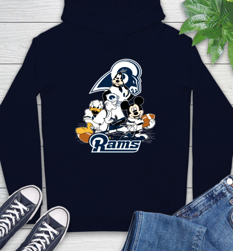 NFL Los Angeles Rams Mickey Mouse Donald Duck Goofy Football Shirt Hoodie 3