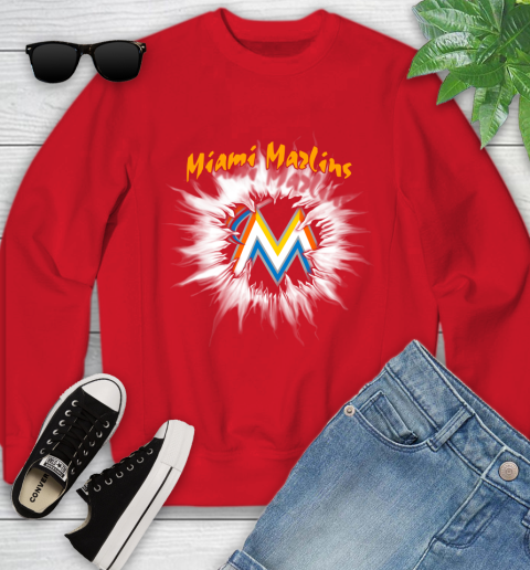Miami Marlins MLB Baseball Adoring Fan Rip Sports Youth Sweatshirt 8