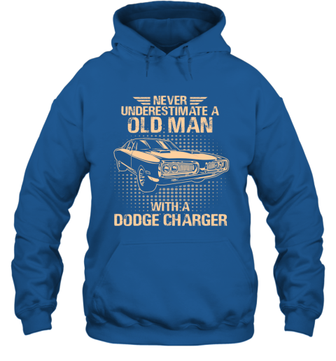 Never Underestimate An Old Man With A Dodge Charger  Vintage Car Lover Gift Hoodie