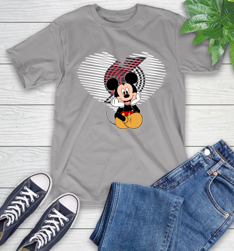 NBA Portland Trail Blazers The Heart Mickey Mouse Disney Basketball T-Shirt 6