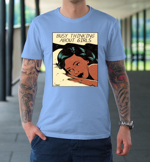 Busy Thinking About Girls Shirt Retro Vintage Lesbian Gay Pride T
