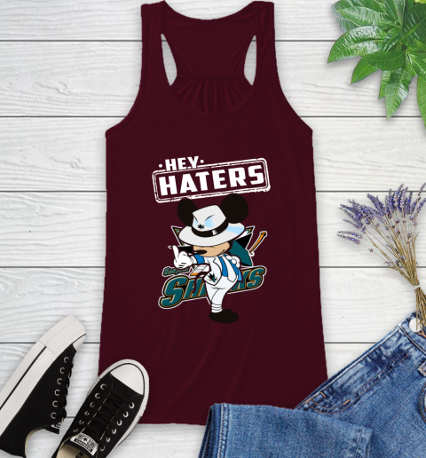 NHL Hey Haters Mickey Hockey Sports San Jose Sharks Racerback Tank 2