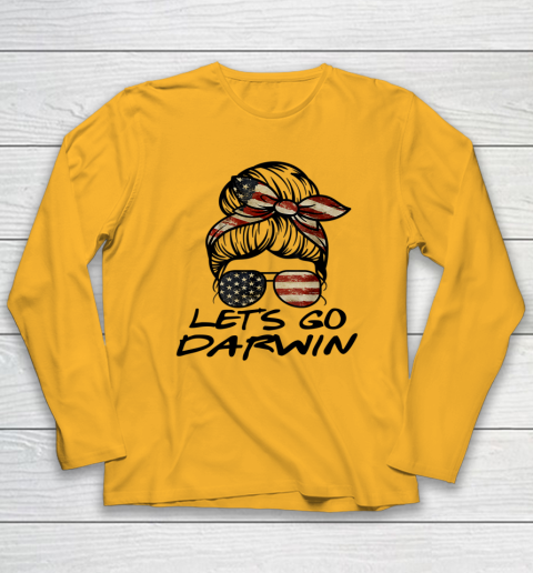 Lets Go Darwin Us Flag Sarcastic Long Sleeve T-Shirt 2