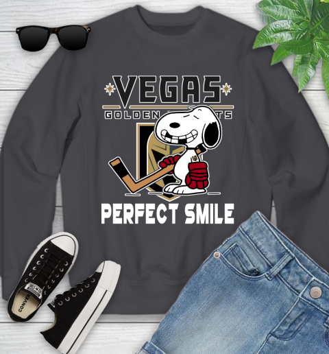 NHL Vegas Golden Knights Snoopy Perfect Smile The Peanuts Movie Hockey T Shirt Youth Sweatshirt 5