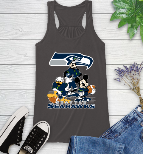 NFL Seattle Seahawks Mickey Mouse Donald Duck Goofy Football Shirt Racerback Tank 11
