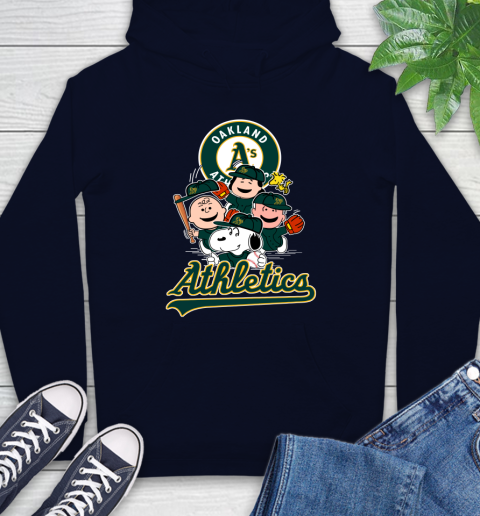 MLB Oakland Athletics Snoopy Charlie Brown Woodstock The Peanuts Movie Baseball T Shirt_000 Hoodie 3