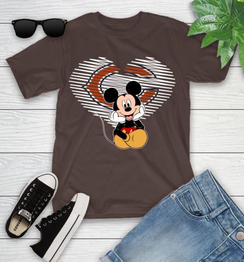 NFL Chicago Bears The Heart Mickey Mouse Disney Football T Shirt_000 Youth T-Shirt 7