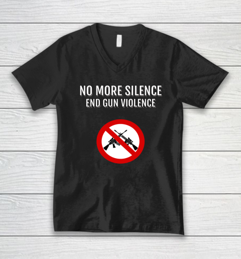 No More Silence End Gun Violence V-Neck T-Shirt