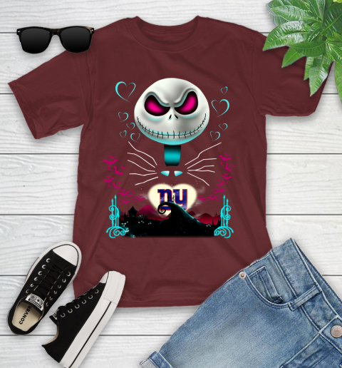 NFL New York Giants Jack Skellington Sally The Nightmare Before Christmas Football Youth T-Shirt 14