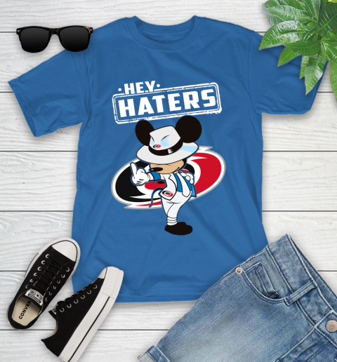 NHL Hey Haters Mickey Hockey Sports Carolina Hurricanes Youth T-Shirt 12