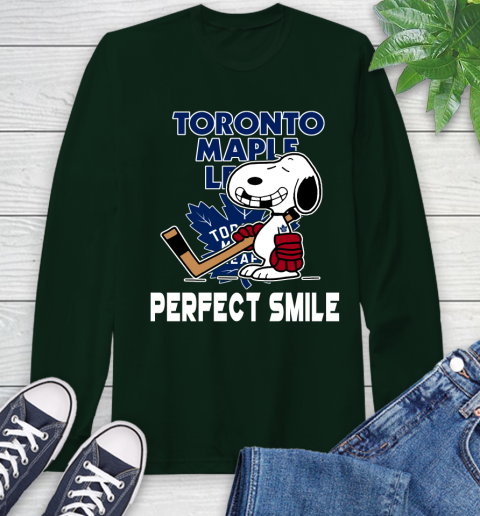 NHL Toronto Maple Leafs Snoopy Perfect Smile The Peanuts Movie Hockey T Shirt Long Sleeve T-Shirt 7